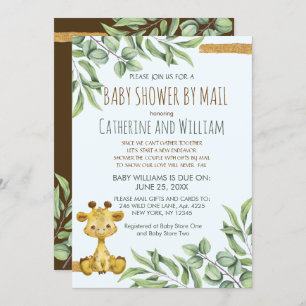 Invitation Sweet Safari Jungle Giraffe Baby shower Par Mail