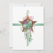 Invitation Sweet Sage Vert & Rose Floral Broom Handfasting (Dos)
