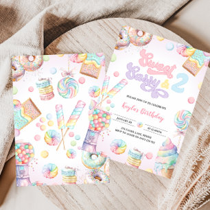 Invitation Sweet Sassy et deux filles Candy deuxième annivers
