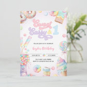 Invitation Sweet Sassy et One Pastel Candy premier anniversai (Debout devant)