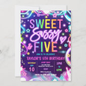 Invitation Sweet Sassy Et Sept Cinq Fois Vive 5E Anniversaire (Devant)