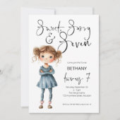 Invitation Sweet Sassy et Sept Fille Âge 7 Anniversaire (Devant)