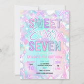 Invitation Sweet Sassy Et Sept Neon Glow 7e fête d'anniversai (Devant)