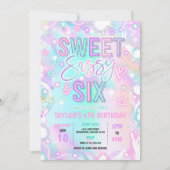 Invitation Sweet Sassy Et Six Neon Glow 6ème anniversaire (Devant)