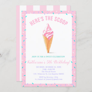 Invitation Sweet Scoop Baby Sprinkle Candy Shoppe Anniversair