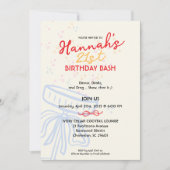 Invitation Sweet Script Coquette Bow 21e fête d'anniversaire (Devant)