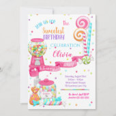 Invitation Sweet Shoppe fête d'anniversaire (Devant)
