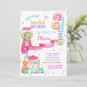 Invitation Sweet Shoppe fête d'anniversaire (Debout devant)