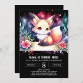 Invitation Sweet Simple Fox Anniversaire (Devant / Derrière)