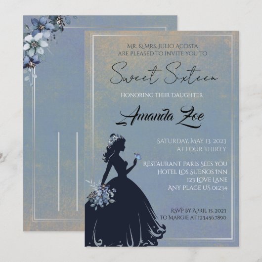 invitation sweet sixteen (Devant / Derrière)