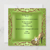 Invitation Sweet sixteen 16 Anniversaire Fête Lime Robe d'or (Dos)