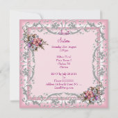 Invitation Sweet sixteen 16 Anniversaire Plutôt rose Floral 2 (Dos)