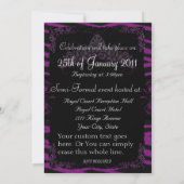 Invitation Sweet sixteen 16 Anniversaire Puple Zebra Imprimer (Dos)