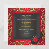Invitation Sweet sixteen 16 Anniversaire Robe Rouge or (Dos)