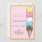 Invitation Sweet sixteen 16 cône de gaufre séché (Dos)