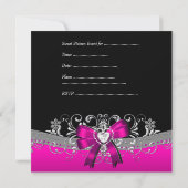 Invitation Sweet sixteen 16 fête d'anniversaire Zebra rose No (Dos)