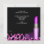 Invitation Sweet sixteen 16 Leopard rose Chaussure Lipstick (Dos)