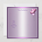 Invitation Sweet sixteen 16 Papillon mauve mauve (Dos)
