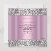 Invitation Sweet sixteen 16 Partie Rose Silver Diamond (Dos)