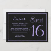 Invitation Sweet sixteen 16 Parties scintillant de lavande Gl (Devant)