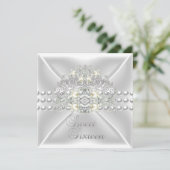 Invitation Sweet sixteen 16 Tiara Silver White Pearl Diamond (Debout devant)