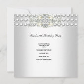 Invitation Sweet sixteen 16 Tiara Silver White Pearl Diamond (Dos)
