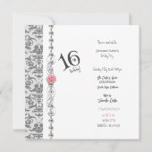 Invitation Sweet sixteen 16e fête d'anniversaire (Dos)