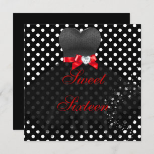 Invitation SWEET SIXTEEN 16e fête d'anniversaire