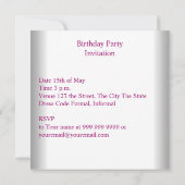 Invitation Sweet sixteen 16ème anniversaire de fête Bow rose (Dos)