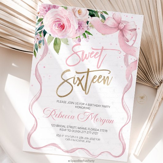 Invitation Sweet Sixteen 16th