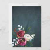 Invitation Sweet sixteen à fleurs d'hiver (Dos)