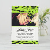 INVITATION SWEET SIXTEEN À LA MODE BLANC VERT D'IMPRESSION DE (Debout devant)