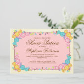 Invitation Sweet sixteen à thème très sucré (Debout devant)