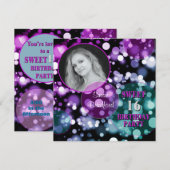 INVITATION SWEET SIXTEEN ANNIVERSAIRE (Devant / Derrière)