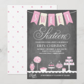 Invitation Sweet sixteen | Anniversaire (Devant / Derrière)