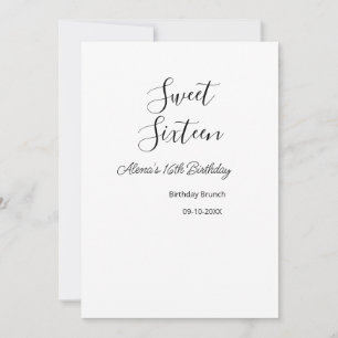 Invitation Sweet sixteen anniversaire brunch 16e anniversaire