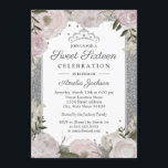 Invitation Sweet sixteen Anniversaire Étincelle Rose Argent F<br><div class="desc">Plus joli Sweet sixteen Invitations dans le Little Bayleigh Store! Nous avons utilisé des oeuvres d'art de : www.createthecut.com</div>