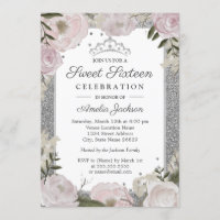 Sweet sixteen Anniversaire Étincelle Rose Argent F
