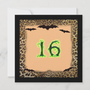 Invitation Sweet sixteen Anniversaire, Halloween, chauves-sou