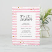 Invitation Sweet sixteen Anniversaire rose (Debout devant)