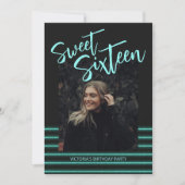 Invitation Sweet sixteen Aquamarine Parties scintillant fête (Devant)