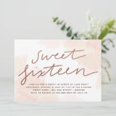Invitation Sweet sixteen aquarelle (Debout devant)