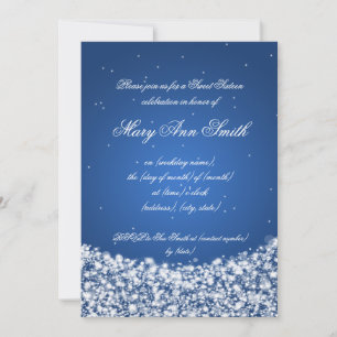 Invitation Sweet Sixteen Birthday Party Star Sparkle Blue