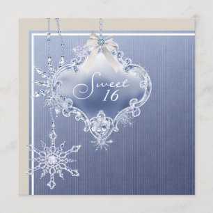 Invitation Sweet sixteen blanc de neige ivoire