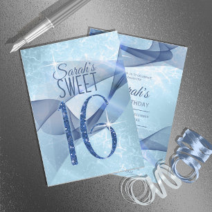 Invitation Sweet sixteen bleu  à percussion ID652