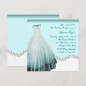 Invitation Sweet sixteen bleu blanc et Turquoise (Devant / Derrière)