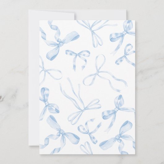 Invitation Sweet sixteen Bleu Bow (Dos)