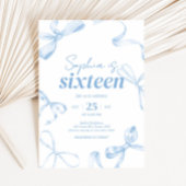 Invitation Sweet sixteen Bleu Bow