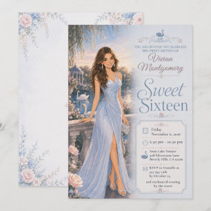 Invitation Sweet Sixteen Blue au Bord du Lac