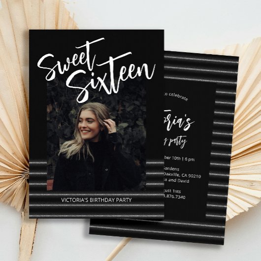 Invitation Sweet sixteen Blue Neon Parties scintillant Annive